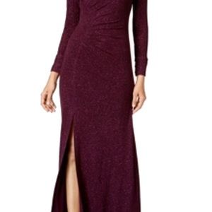 COPY - Women’s Formal Dress Calvin Klein Long Sleeves Purple Maxi Ck Gown